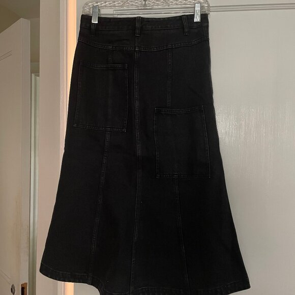 Tibi Black Denim Skirt (size 24 denim sizing) NWOT - Picture 3 of 8